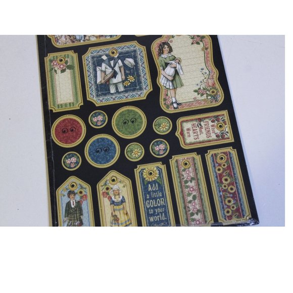 Graphic 45 Penny's Paper Doll Family Die Cut Chipboard Tags Scrapbook - Picture 5 of 6